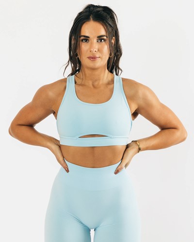 Arctic Blue Alphalete High-Impact Seamless Sports Bra | VKSHFL678