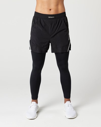 Black Alphalete Compression Lined Woven Training Short | BEZIHP712