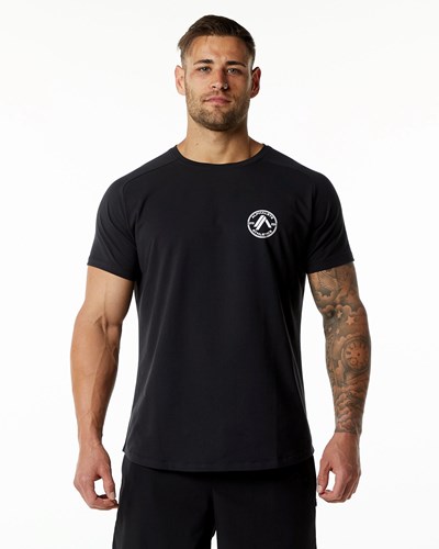 Black Alphalete Fitted Performance Short Sleeve | LKEPWS540