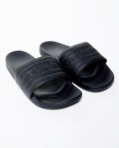 Black Alphalete Slides | FDEWVJ906