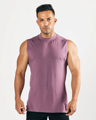 Black Plum Alphalete High-Neck Premium Cutoff | NAYCZK687