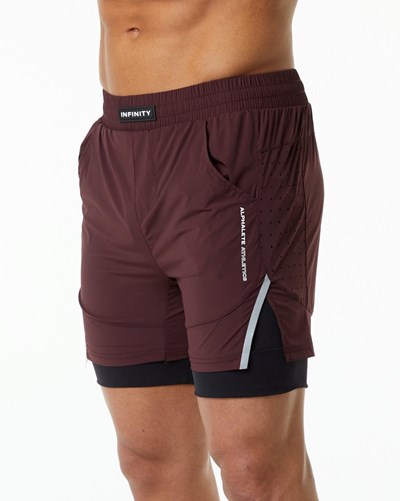 Burgundy Alphalete Compression Lined Woven Training Short | RQCOWH915