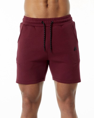 Burgundy Alphalete Interlock Knit 6" Short | MRCDLQ129