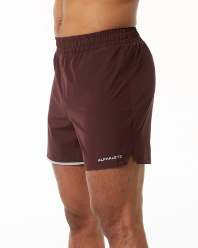 Burgundy Alphalete Woven Training Short | CTRAYZ210