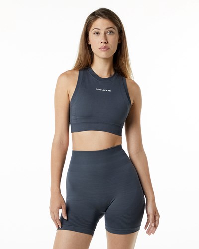 Carbon Alphalete High Performance Seamless Crop Bra | EGZNCO435