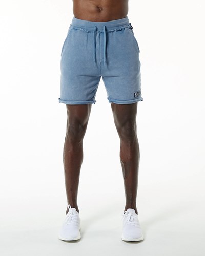 Celestial Blue Alphalete Heavyweight Washed Terry Short | OQYRMT174