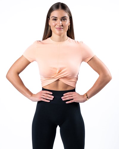 Cheeky Coral Alphalete Cropped Premium Short Sleeve | DOLIPS463