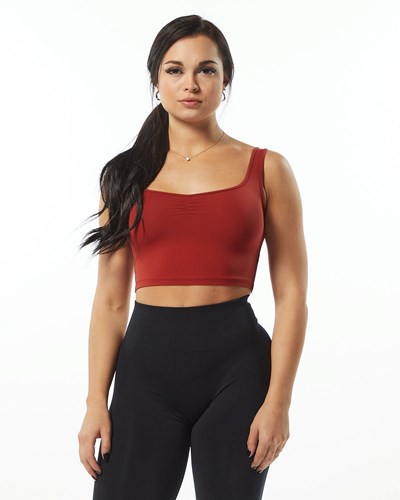 Cherry Alphalete Fitted Square Neck Tank | WPSELD086