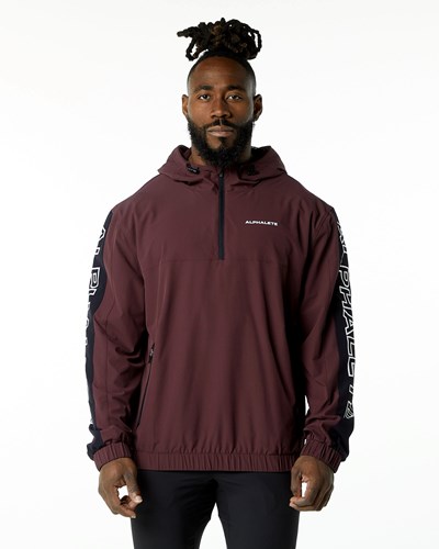 Dark Merlot Alphalete Woven Performance Jacket | QPGXYS439