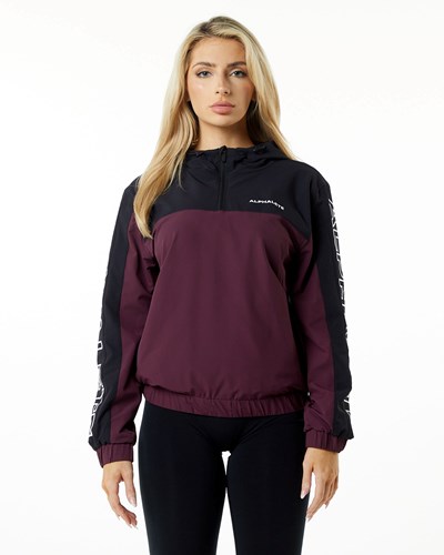 Dark Merlot Alphalete Woven Performance Jacket | YUOXHE352