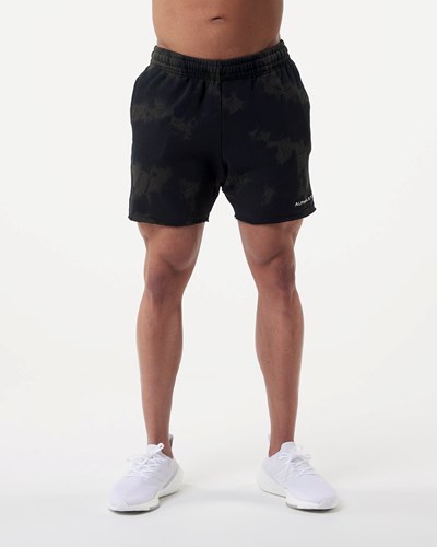 Faded Black Alphalete Washed 5" Fleece Short | KRHJQE094