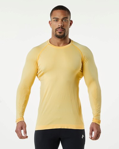 Faded Honey Alphalete High Performance Seamless Long Sleeve Tee | HVXPJD502