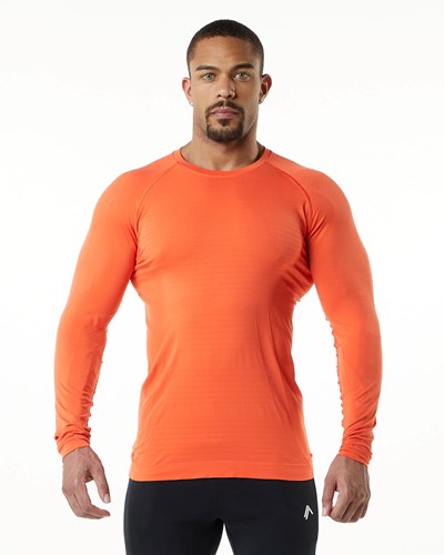 Faded Strawberry Alphalete High Performance Seamless Long Sleeve Tee | DOEMQW925