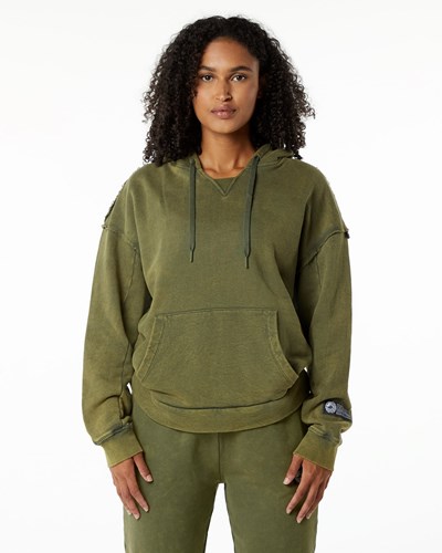 Green Aventurine Alphalete Heavyweight Washed Terry Hoodie | NRZKAD941