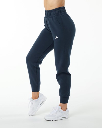 Harbor Navy Alphalete Interlock Knit Cuffed Jogger | MKITAC793