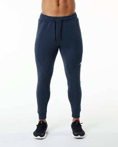 Harbor Navy Alphalete Interlock Knit Cuffed Jogger | OUNMDQ358