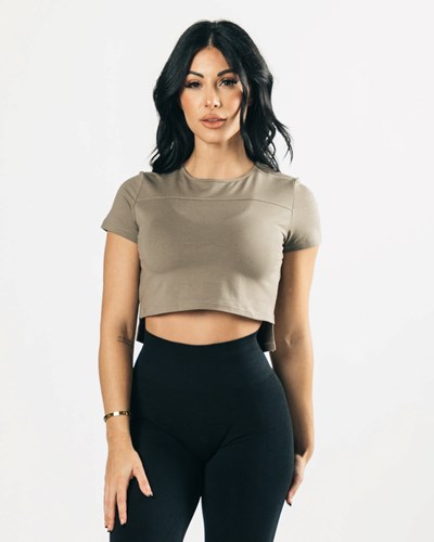 Haze Alphalete Cropped Premium Short Sleeve | PJXSDI132