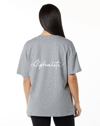 Heather Grey Alphalete Performance Short Sleeve | PUHBNL378