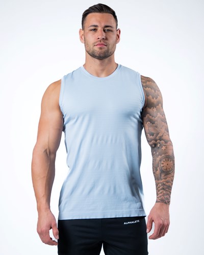 Ice Blue Alphalete High Performance Seamless Tank | AVRXOI196