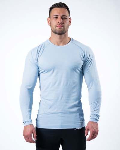 Ice Blue Alphalete High Performance Seamless Long Sleeve Tee | EQZMGA465