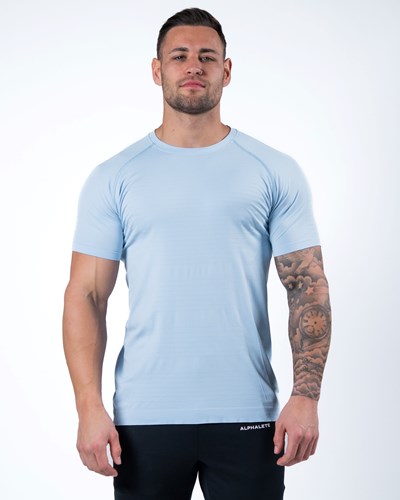 Ice Blue Alphalete High Performance Seamless Short Sleeve Tee | RKDTYE154