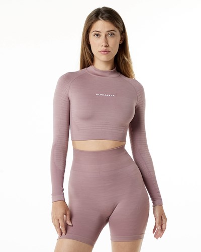 Mauve Alphalete High Performance Seamless Long Sleeve Tee | LKHSOE693