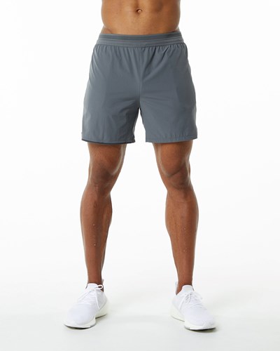 Medium Grey Alphalete Woven Training Short | YNLBDX590