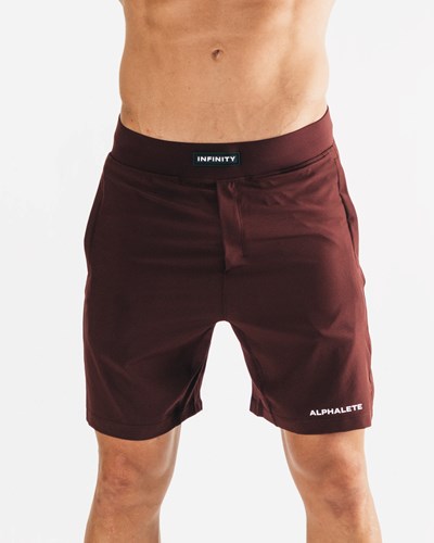 Merlot Alphalete Woven 4-Way Stretch 7" Short | YVXFTO873