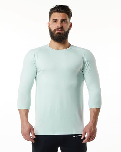 Mirage Blue Alphalete Premium 3/4 Sleeve Tee | JARXPO520