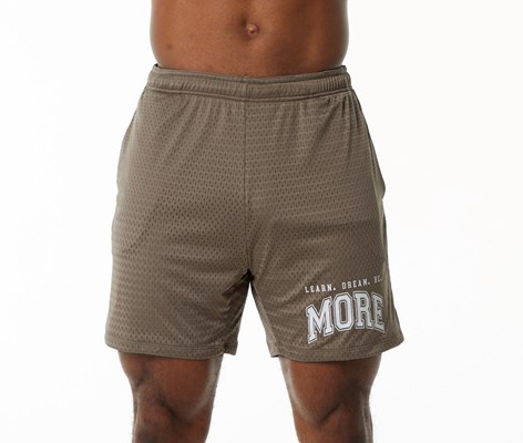 Mocha Alphalete Luxury Lined 4-Way Stretch Mesh Short | PNSGIH310