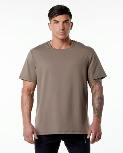 Mocha Alphalete Set-In Sleeve Tee | DNCZTM159