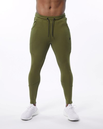 Olive Alphalete Interlock Knit Zip Jogger | BARWZQ394