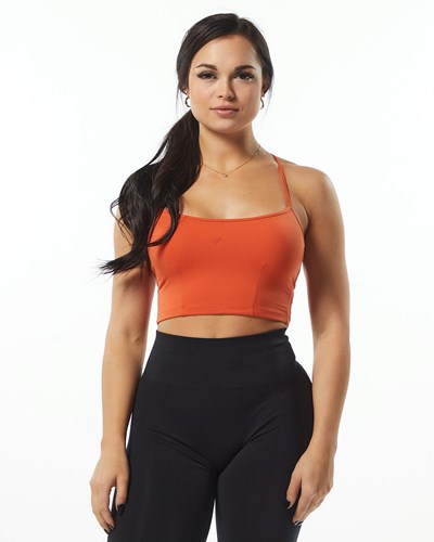 Orange Alphalete Camisole Y-Back Crop Tank | TAIECF086