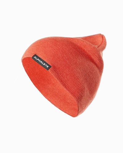 Orange Alphalete Cotton Knit Beanie | WAKXRP598