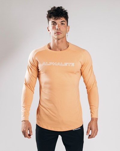 Orange Frost Alphalete Fitted Performance Long Sleeve | SOIGNB536