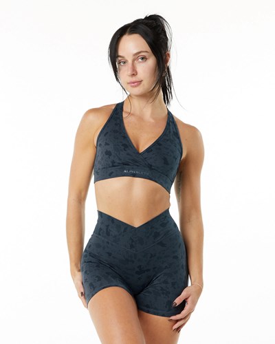 Pebble Print Whale Blue Alphalete Single Brushed Bra | ASGJOR782