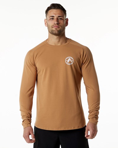 Rust Alphalete Fitted Performance Long Sleeve | WAFLOU708