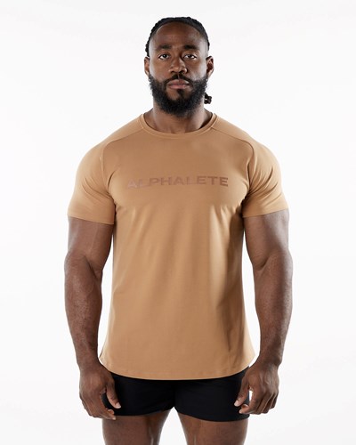 Rust Alphalete Fitted Performance Short Sleeve | XMENSB281