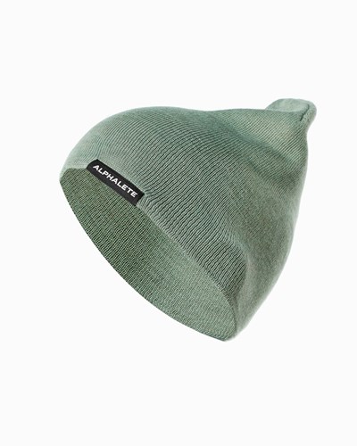 Sage Alphalete Cotton Knit Beanie | IQVPEX618