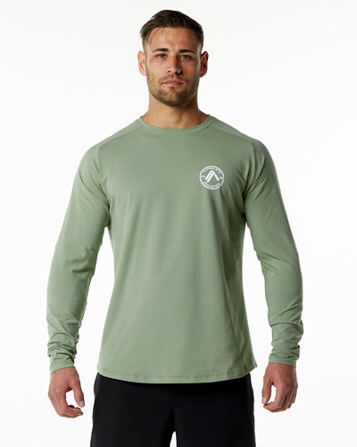 Sage Alphalete Fitted Performance Long Sleeve | QJAOEX879