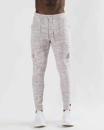 Silver Camo Alphalete Fitted Single-Brushed 30" Cargo Pant | XPQESW824