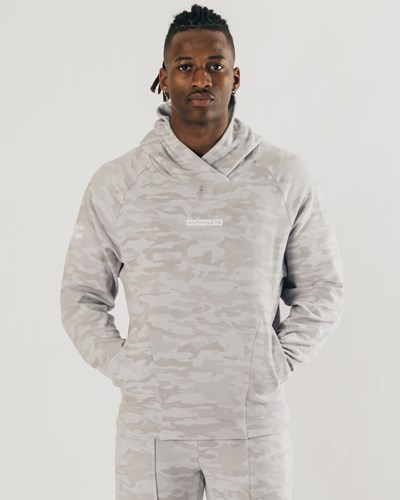 Silver Camo Alphalete Relaxed Single-Brushed Pullover Hoodie | KGIZWT479