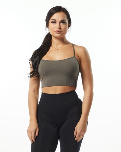 Stone Grey Alphalete Camisole Y-Back Crop Tank | OTYXGE527