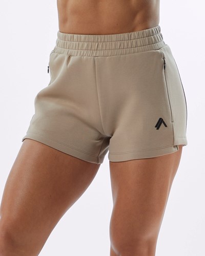 Tan Alphalete Interlock Knit 3.5" Short | XDRTSP790