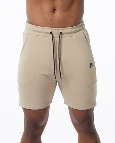 Tan Alphalete Interlock Knit 6" Short | RYBTUI765