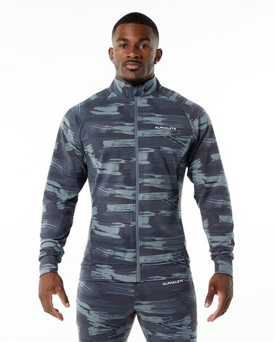 Trooper Canvas Camo Alphalete 4-Way Stretch Track Jacket | WBSHDG726