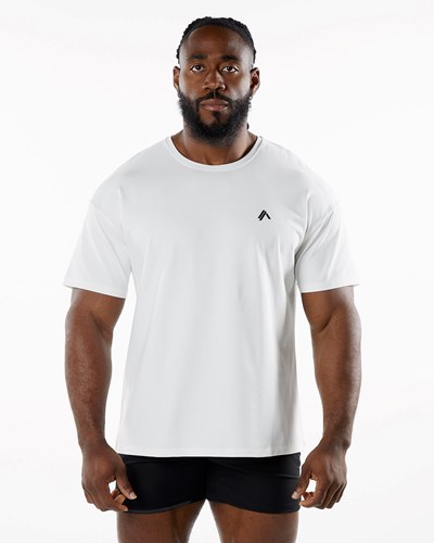 White Alphalete Drop Shoulder Tee | BGFEVC308