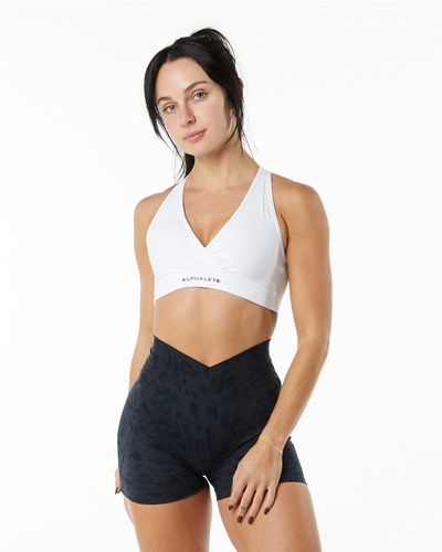 White Alphalete Single Brushed Bra | MBYNHU538