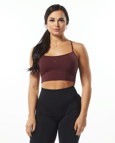 Wine Alphalete Camisole Y-Back Crop Tank | WDRKFY240