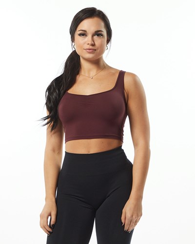 Wine Alphalete Fitted Square Neck Tank | AEGIQH247